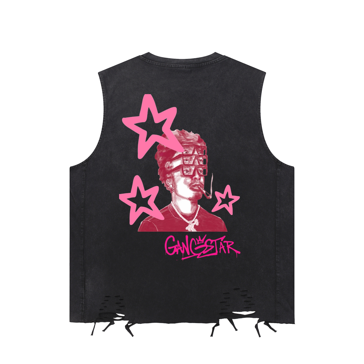 “Gangstar” Elegant Tank Top (Pink Logo)